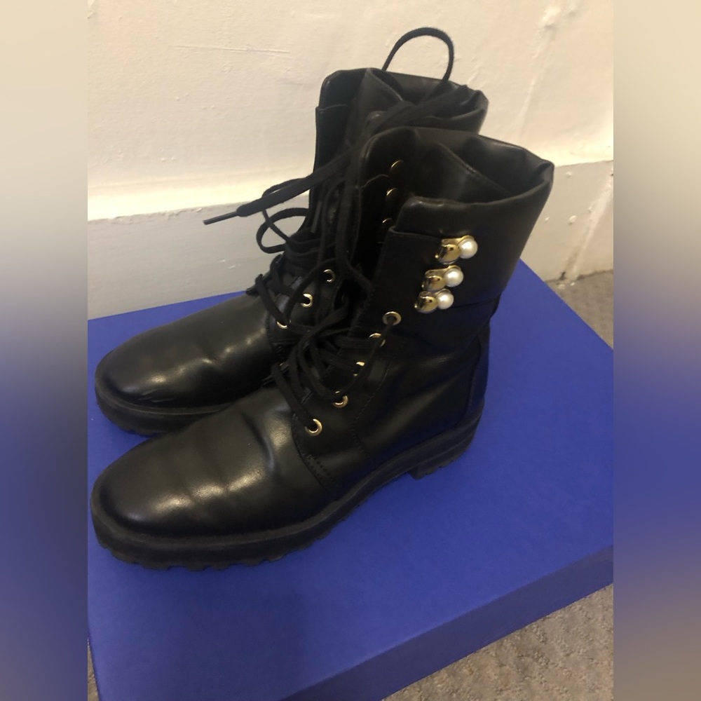 Women’s beautiful black lace up booties